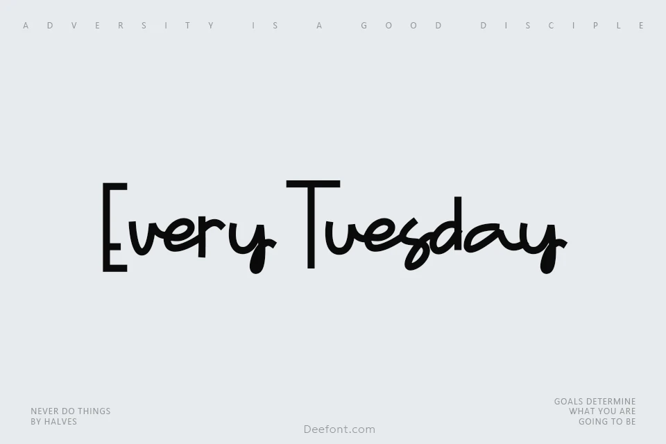 Every Tuesday Font