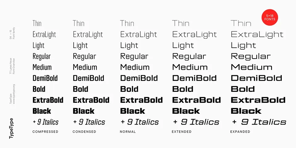 TT Lakes Neue Font Family