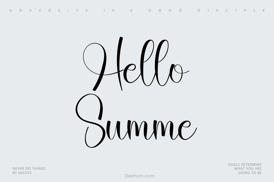 Hello Summer Script Font