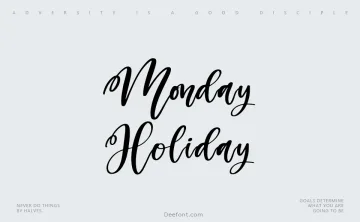 Monday Holiday Font