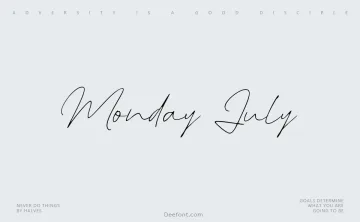 Monday July Font
