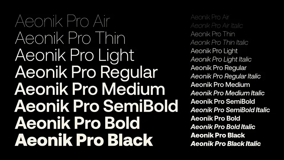 Aeonik Pro Font Family