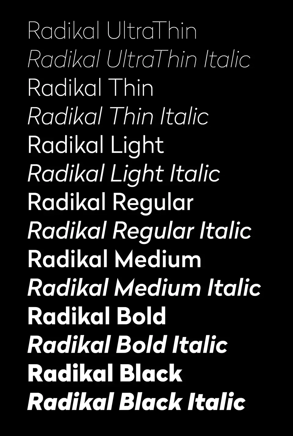 Radikal Font Family