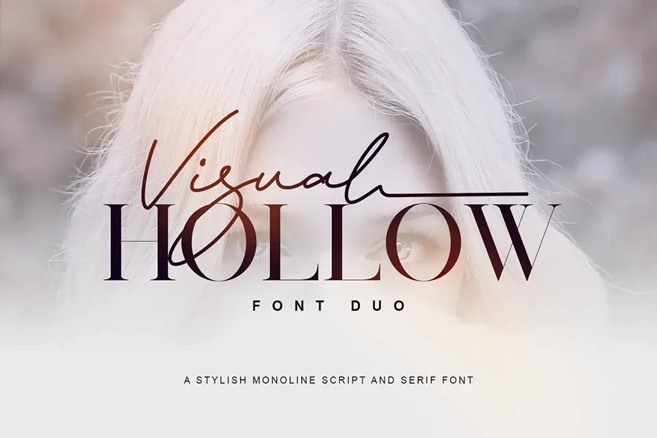 Visual Hollow Script Font