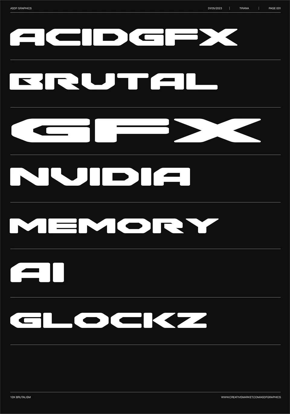 Y2K Brutalism Font