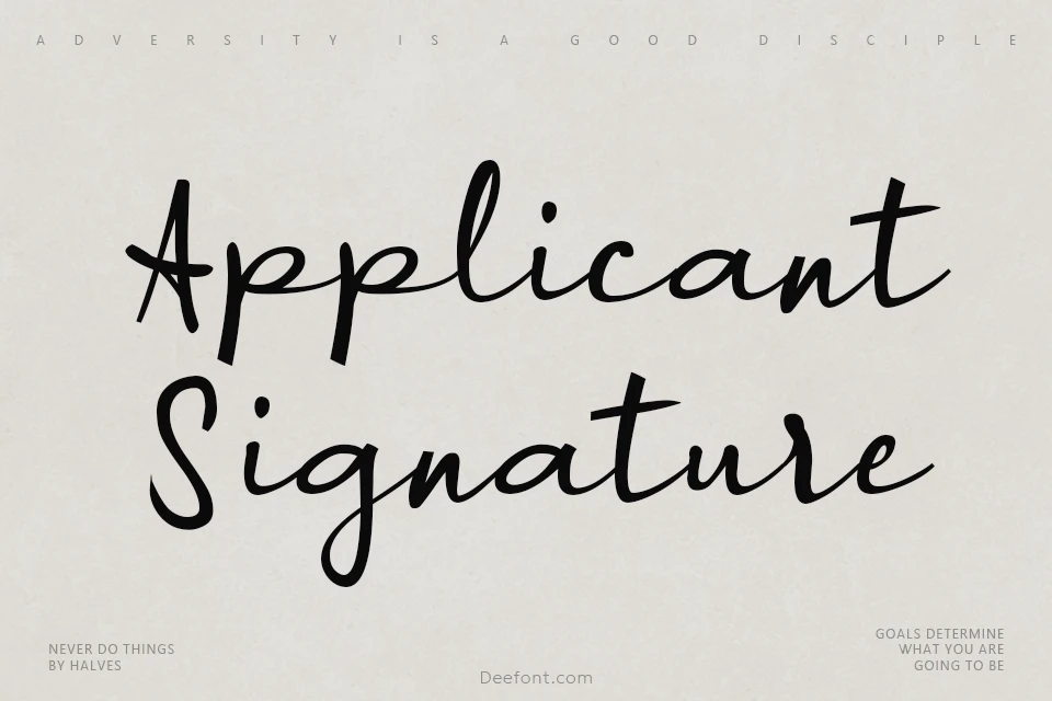 A Applicant Signature Font