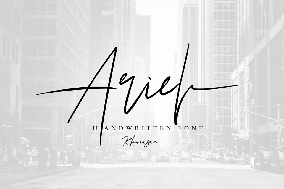 Ariel Script Font