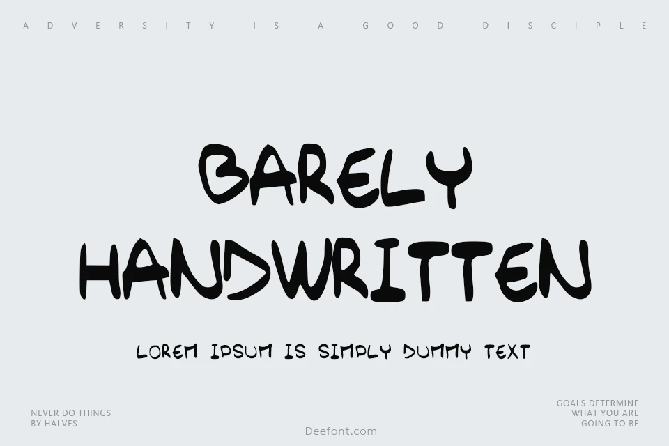 Barely Handwritten Font