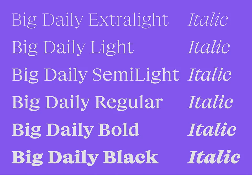 Big Daily Font Family