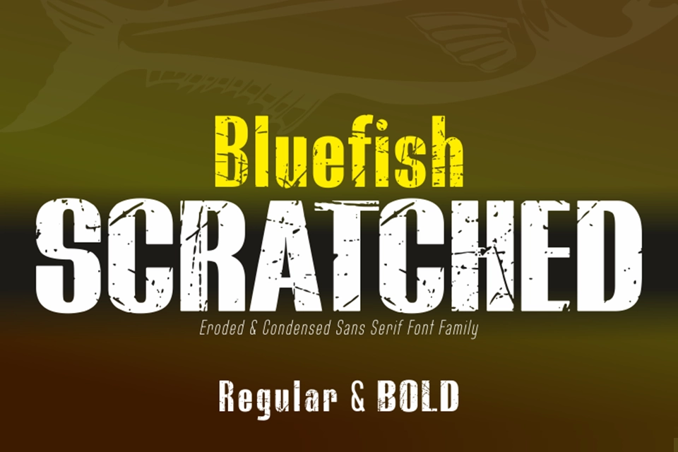 Bluefish Scratched Font