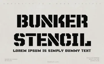 Bunker Stencil Font