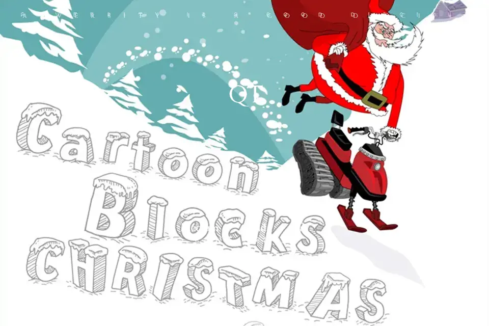 Cartoon Blocks Christmas Font