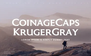 Coinage Caps Kruger Gray Font