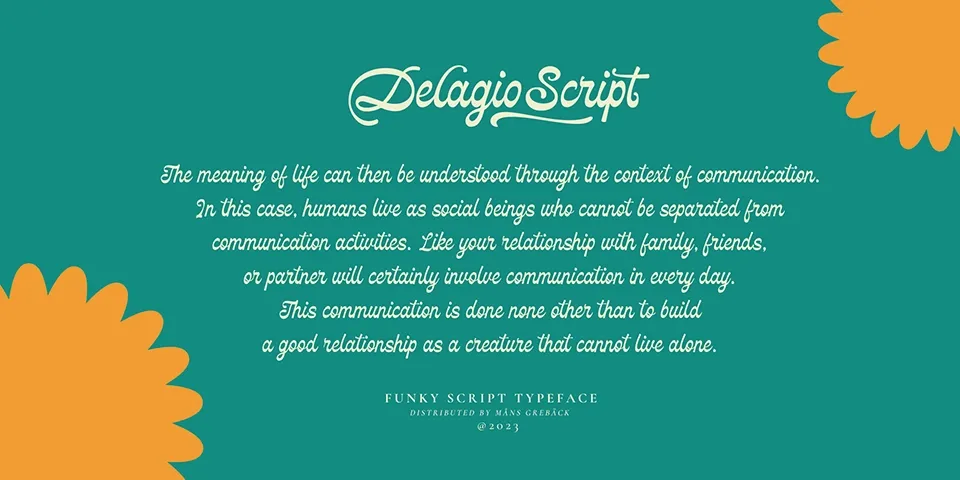 Delagio Script Font