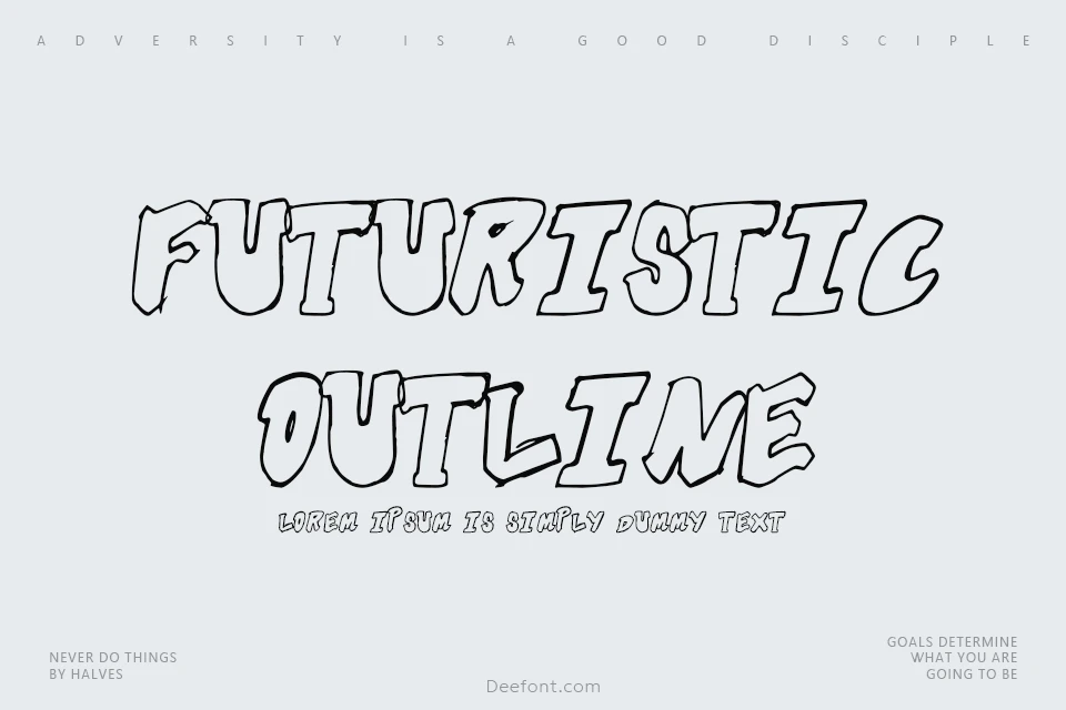 Futuristic Outline Font