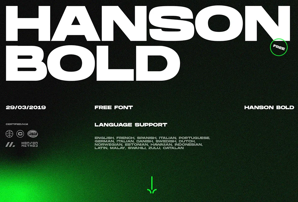 hanson bold font download
