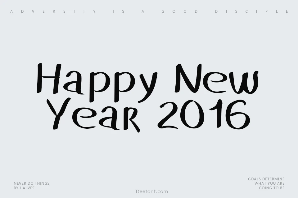 Happy New Year 2016 Font