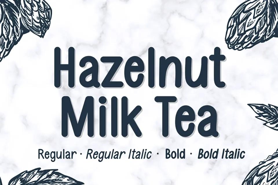 Hazelnut Milk Tea Font