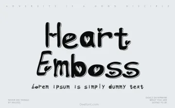 Heart Emboss Font