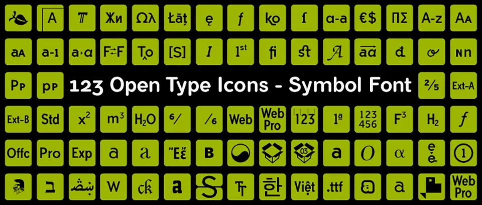 Icons OpenType Font