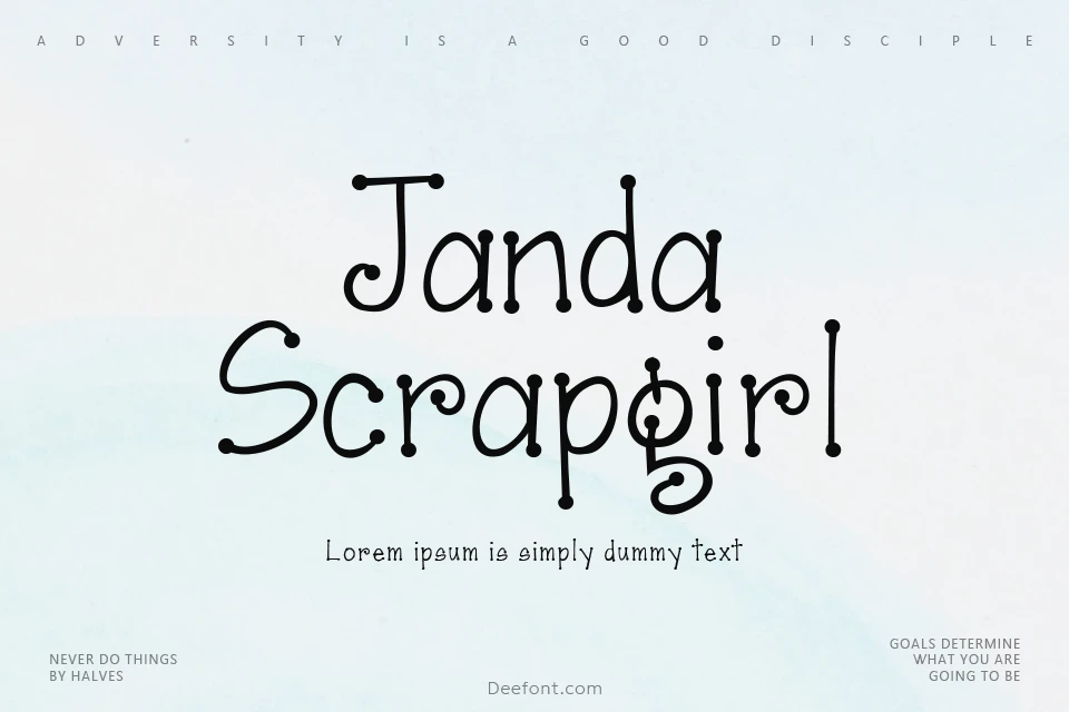 Janda Scrapgirl Dots Font