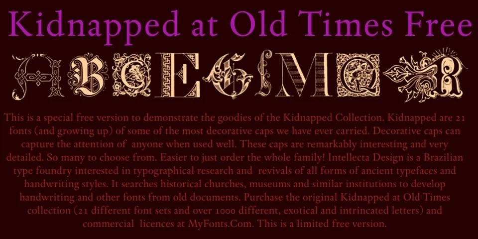 Kidnapped at Old Times Font