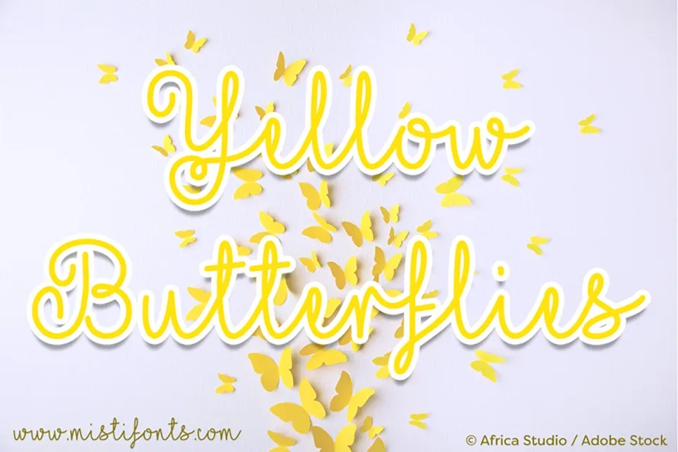 Mf Yellow Butterflies Font