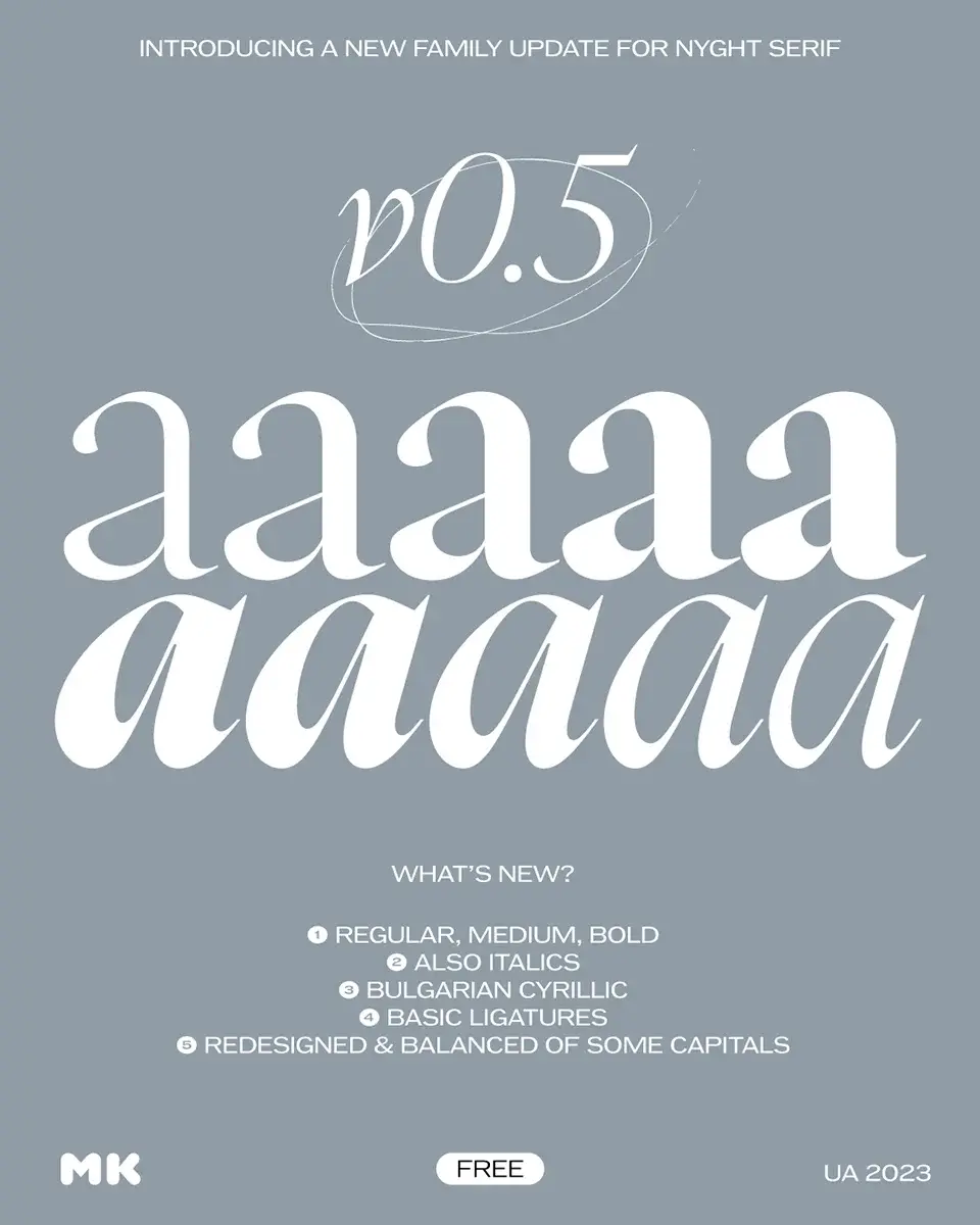 nyght serif v0.5 typeface download