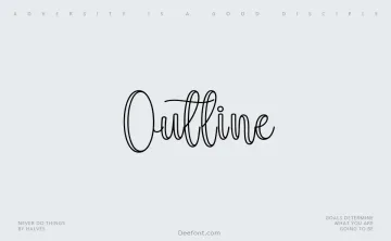 Outline Script Font