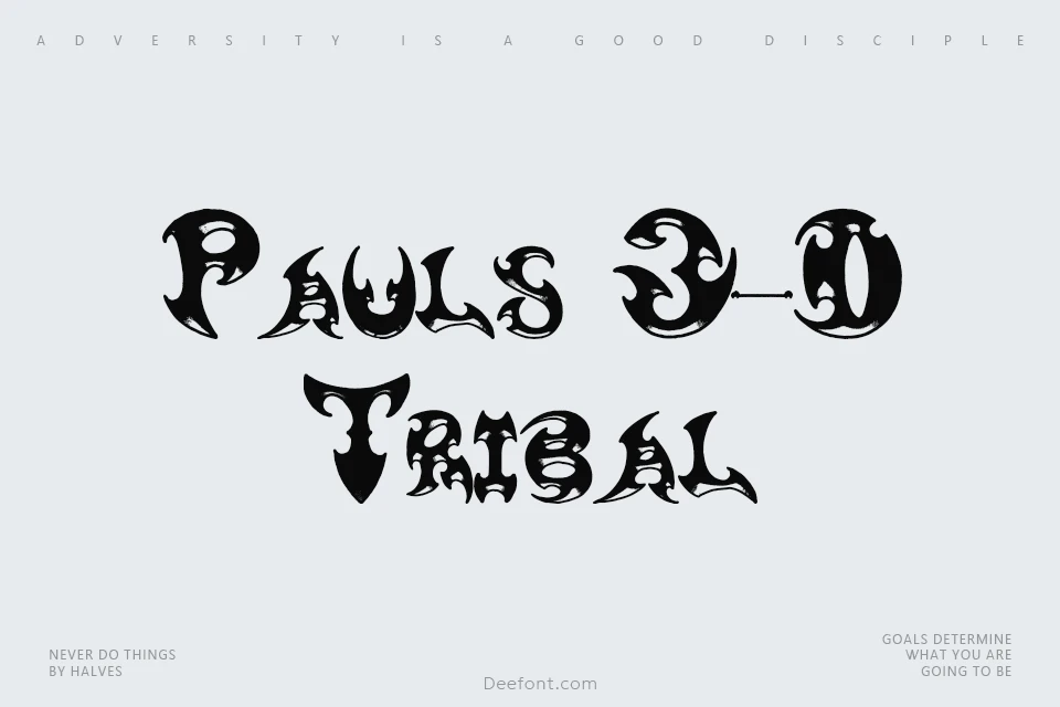 Pauls 3-D Tribal Font