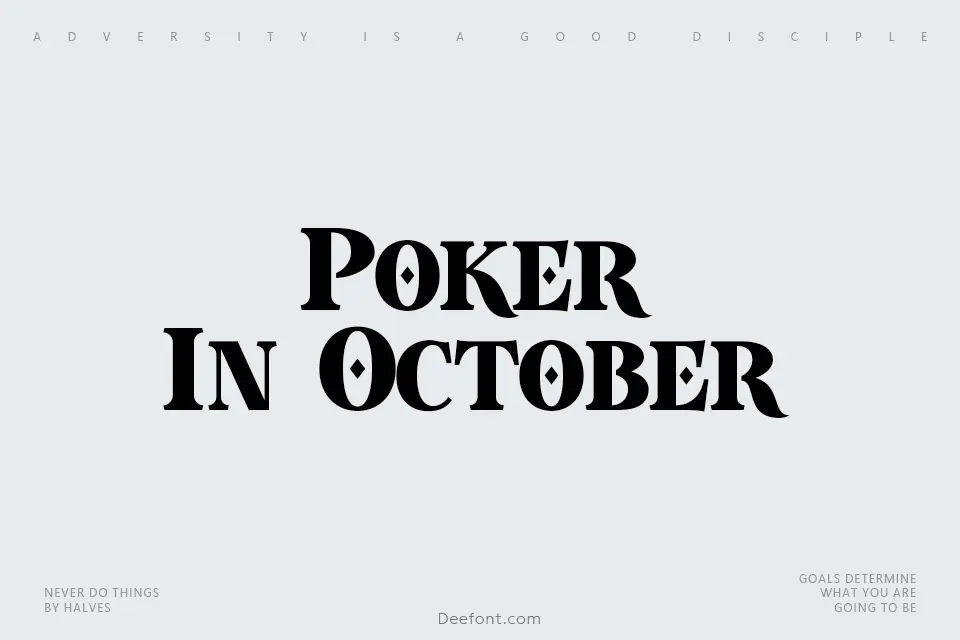 Poker In October Font