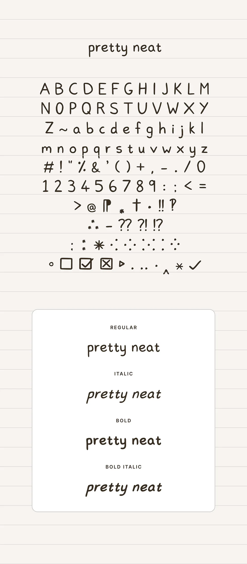 Pretty Neat Font - Free Download & Preview | Deefont