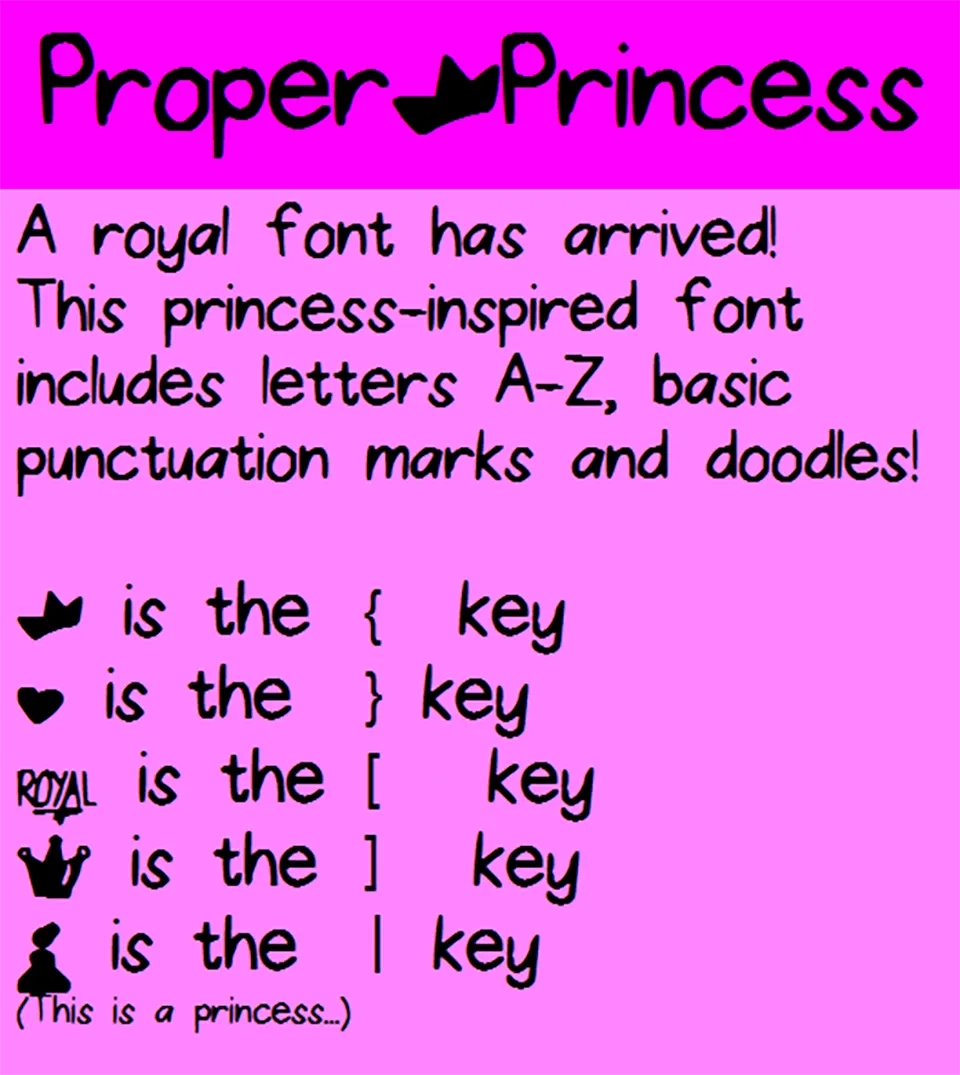 Proper Princess Font