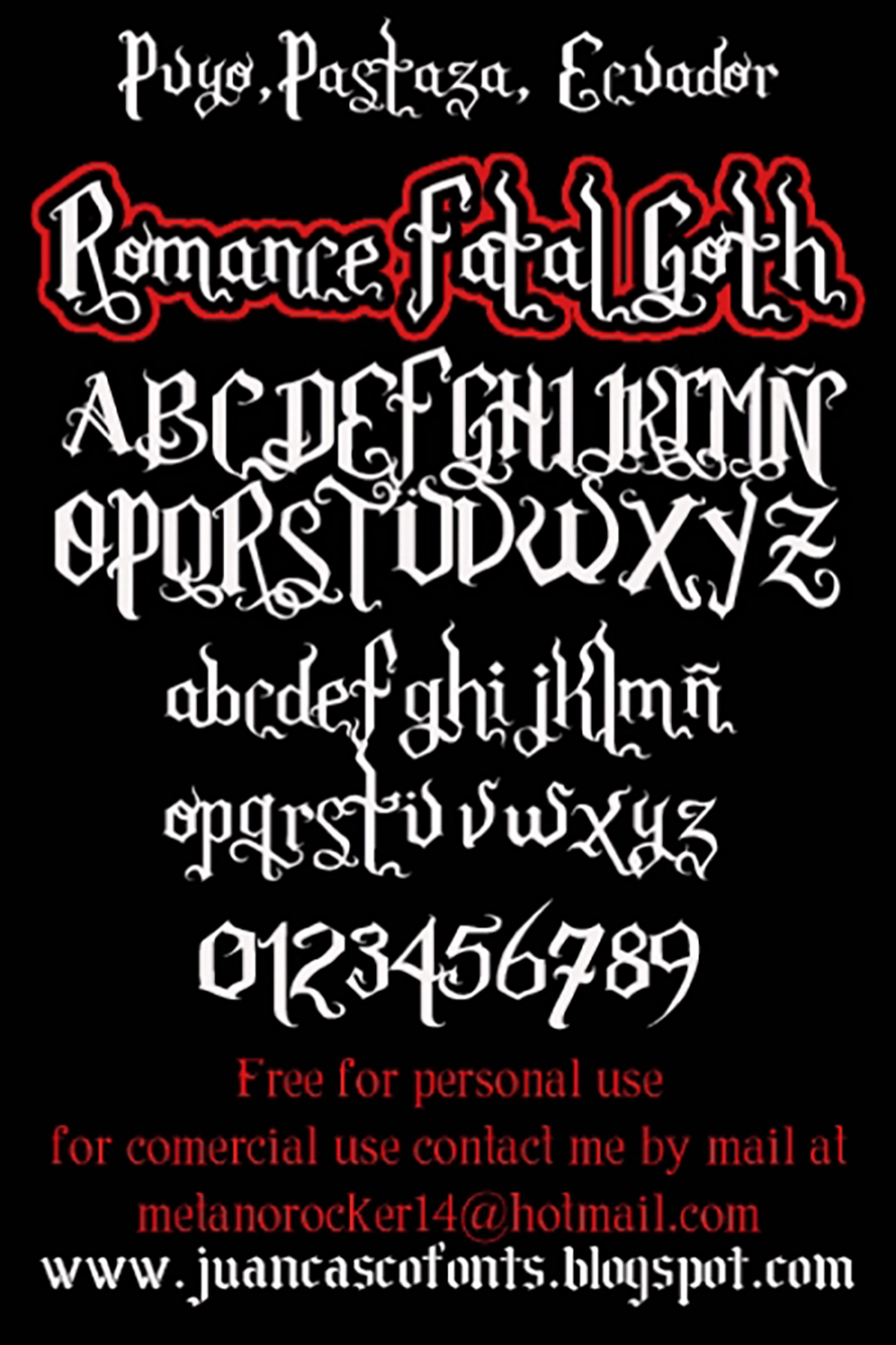 Romance Fatal Goth Font