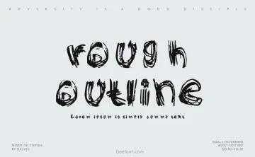 Rough Outline Font