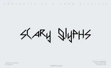 Scary Glyphs and Nice Characters Font