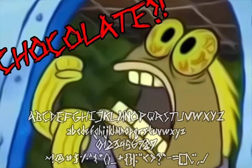 Screaming Chocolate Guy Font