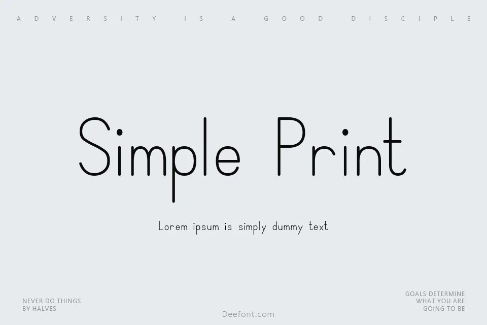 Simple Print Font