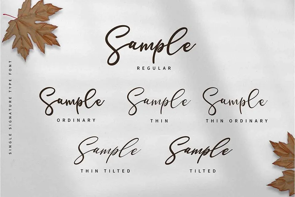 Single Signature Font