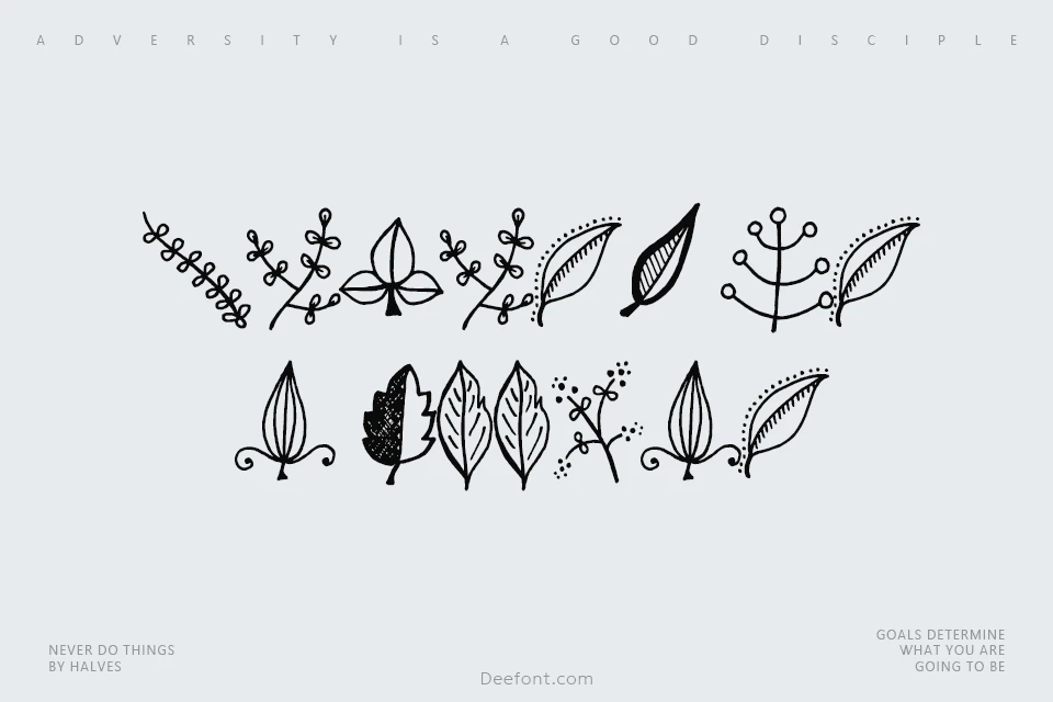 Tanaestel Doodle Leaves 01 Font