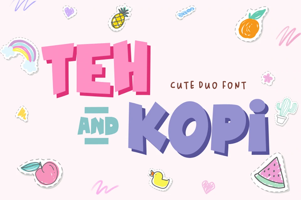 Teh and Kopi display font