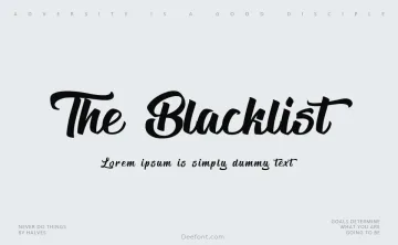 The Blacklist Font