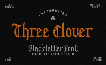 Three Clover Blackletter Font