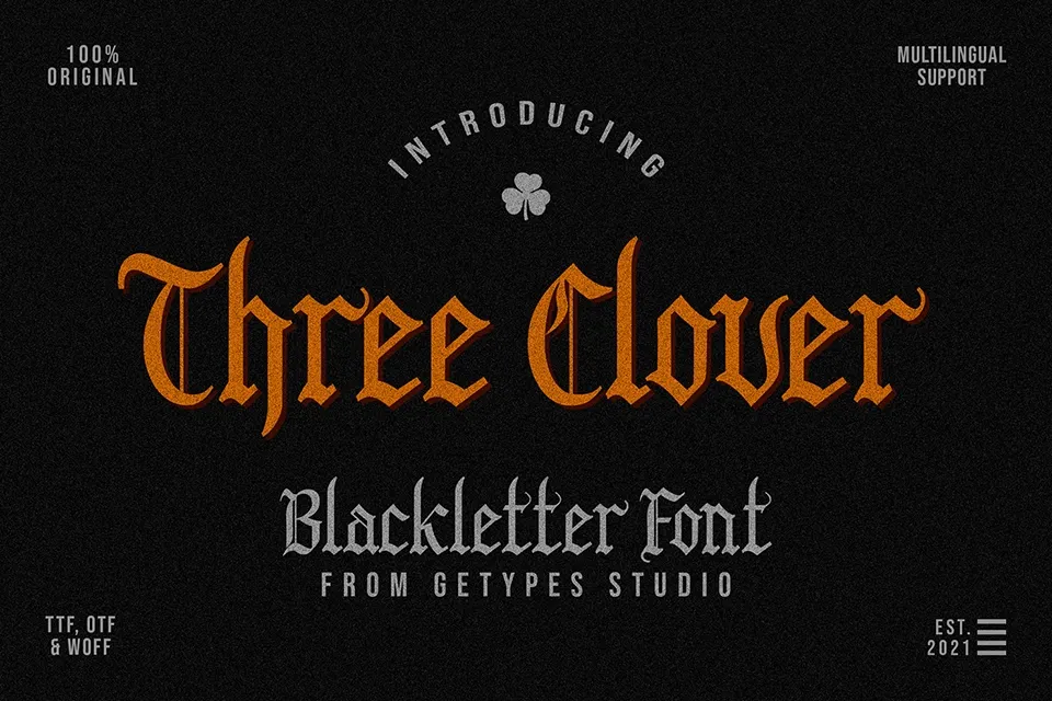 Three Clover Blackletter Font