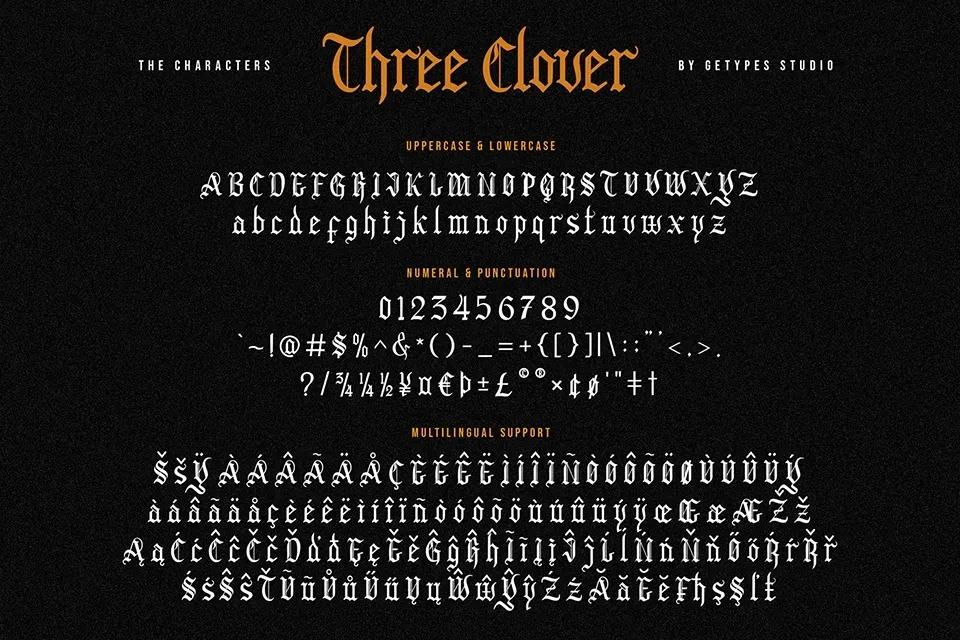 Three Clover Blackletter Font