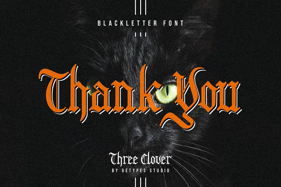 Three Clover Blackletter Font