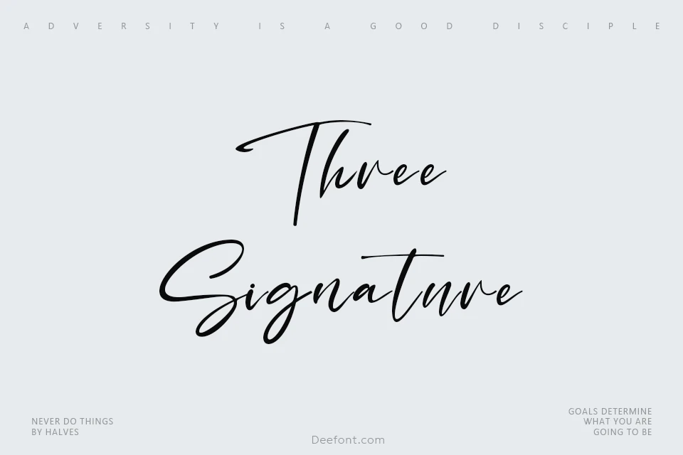 Three Signature Font