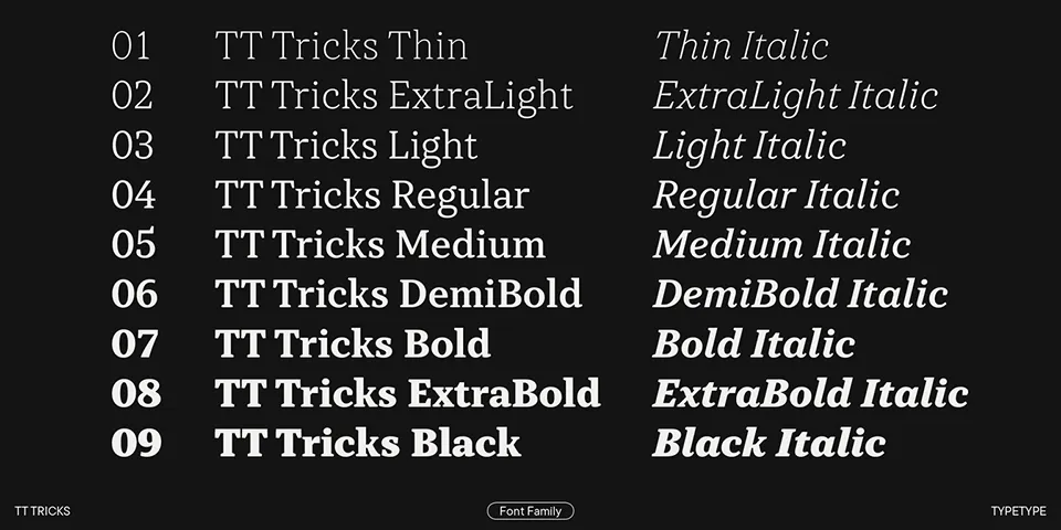 TT Tricks Font Family