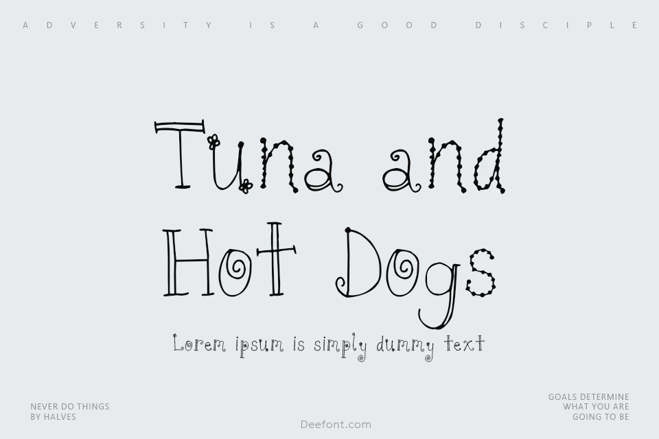 Tuna and Hot Dogs on Rye Font