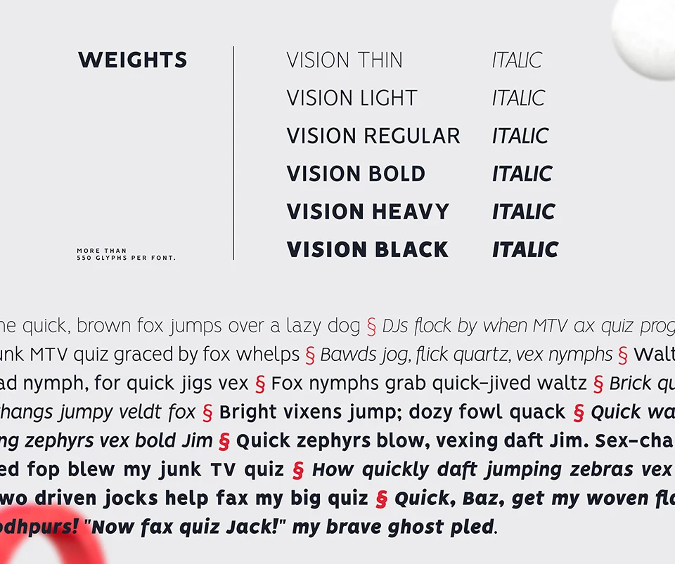 vision free font family